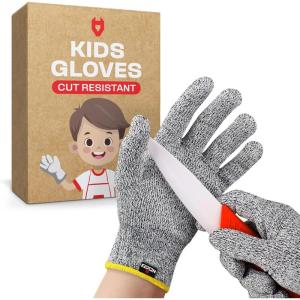 imageNoCry Kids Cutting Gloves XS 812 Years  100 Food Grade and Level 5 Protection  Comfortable and Lightweight Yet Tough  Ambidextrous  Ideal for Fishing Wood Carving and WhittlingXS 812 years old