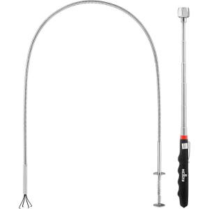 imageNoCry Magnetic Flexible Claw Grabber Pickup Tool with Bright LED Light  277in Long Magnetic Pickup Tool Retractable Claw Grabbing Tool Magnetic Grabber Tool with 5lb Pull Strength Pick Up ToolSet A  Claw and Pickup Tool