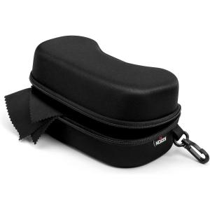 imageNoCry Protective Goggle Case Fits Most Goggles Semi Hard Water Resistant and Shockproof Outer Shell Reinforced Zipper Belt Clip Designed to Fit All Safety Goggles Black