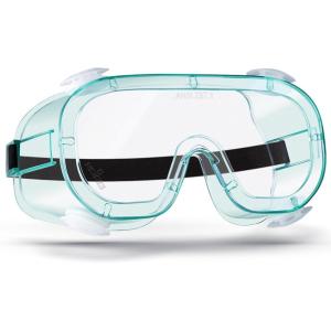 imageNoCry Protective Safety Lab Goggles Over Glasses with AntiFog Coating Clear ScratchResistant Lenses 100 UV Protection Universal Fit Vented ANSI Z871 Rated Safety Goggles for Men and WomenVented
