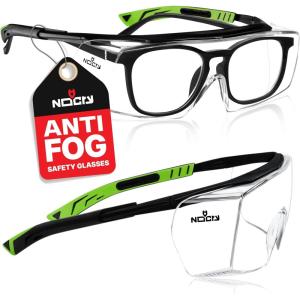 imageNoCry Safety Glasses Over Eyeglasses for Men and Women with Anti Scratch Lenses and Integrated Side Shields  Adjustable Temples with AntiSlip Tips  100 UV Protective Eyewear  ANSI Z87 CertifiedBlack  Gunmetal Green