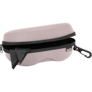 imageNoCry Storage Case for Safety Glasses with Felt Lining Reinforced Zipper and Handy Belt Clip Brown Grey
