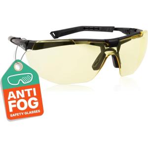 imageNoCry Yellow Safety Glasses for Men  ANSI Z87 Rated Shooting Eyewear with Scratch and Fog Resistant Lenses  Blue Light Blocking 100 UV Protection  Fully Adjustable for a Comfortable FitYellow