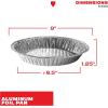 imageNoCry Premium Disposable Pie Pans 50 Pack  9 Inch Foil Aluminum Tins with Full Curl Lip for Baking Delicious Tarts or Crispy Pastry Crusts  Lightweight Yet Sturdy  Even Heat Distribution9 inch