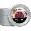 imageNoCry Premium Disposable Pie Pans 50 Pack  9 Inch Foil Aluminum Tins with Full Curl Lip for Baking Delicious Tarts or Crispy Pastry Crusts  Lightweight Yet Sturdy  Even Heat Distribution9 inch