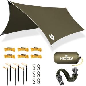 imageRain Fly 12x10 Lightweight Survival Camping Tarp 100 Waterproof Makes a Great Backpacking Tarp or Hammock Shelter Comes in Multiple Colors Survival Bracelet Included ODGreen12x10 Od Green