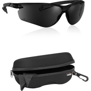 imageNoCry Safety Sunglasses for Men and Women Dark Tinted Safety Glasses with AntiFog ampamp AntiScratch Lenses ampamp Storage Case for Safety Glasses with Felt Lining Reinforced Zipper and Handy Belt Clip