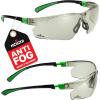 imageNoCry Safety Glasses with Clear Anti Fog Scratch Resistant WrapAround Lenses and NoSlip Grips UV Protection Adjustable Black ampamp Green Frames 10 packBlack  Green Tinted