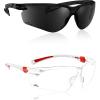 imageNoCry Safety Sunglasses Dark Tinted Safety Glasses with AntiFog ampamp AntiScratch Lenses ampamp Clear Safety Glasses Scratch Resistant Anti Fog Safety Glasses with UV Protection White ampamp Red