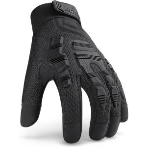 imageNoCry Mechanic Gloves for Men  Durable Impact Gloves For Men with Soft PVC Knuckles Secure Fit and Firm Grip  Touchscreen and Moisture Wicking Work Gloves Men Heavy Duty  UV ampamp Abrasion ResistantSmall