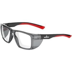 imageNoCry ANSI Z871 Clear Safety Glasses with Side Shields  Durable Anti Fog amp Scratch Resistant Eye Protection Glasses or Men amp Women  ANSI Z87 Rated Protective Eyewear with 100 UV Shielding for WorkBlack  Red