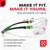 imageNoCry Safety Glasses with Clear Anti Fog Scratch Resistant WrapAround Lenses and NoSlip Grips UV Protection Adjustable Black amp Black 10 packBlack  Green