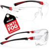 imageNoCry Safety Glasses with Clear Anti Fog Scratch Resistant WrapAround Lenses and NoSlip Grips UV Protection Adjustable Black amp Black 10 packBlack  Red
