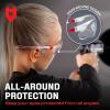 imageNoCry Safety Glasses with Clear Anti Fog Scratch Resistant WrapAround Lenses and NoSlip Grips UV Protection Adjustable Black amp Black 10 packWhite  Red