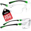 imageNoCry Safety Glasses with Clear Anti Fog Scratch Resistant WrapAround Lenses and NoSlip Grips UV Protection Adjustable Black amp Black 10 packBlack  Green
