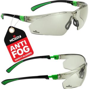 imageNoCry Safety Glasses with Clear Anti Fog Scratch Resistant WrapAround Lenses and NoSlip Grips UV Protection Adjustable Black amp Black 10 packBlack  Green Tinted